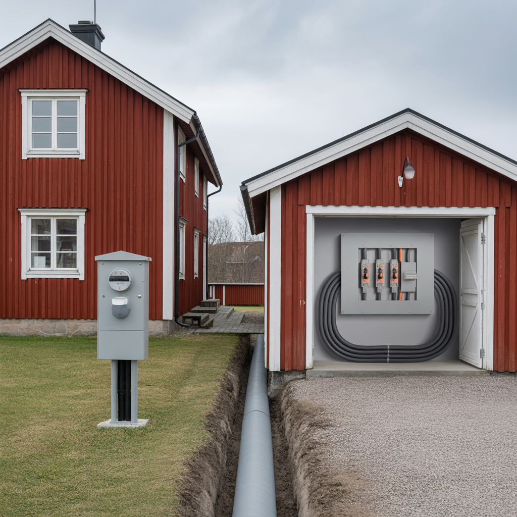 trefas till garaget kostnad kabelval och sakringskrav